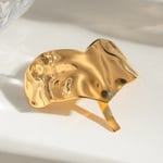 Gold color / 1 Piece Simple Series Retro Solid Color Stainless Steel  Gold Color Women's Hair Clips Picture3